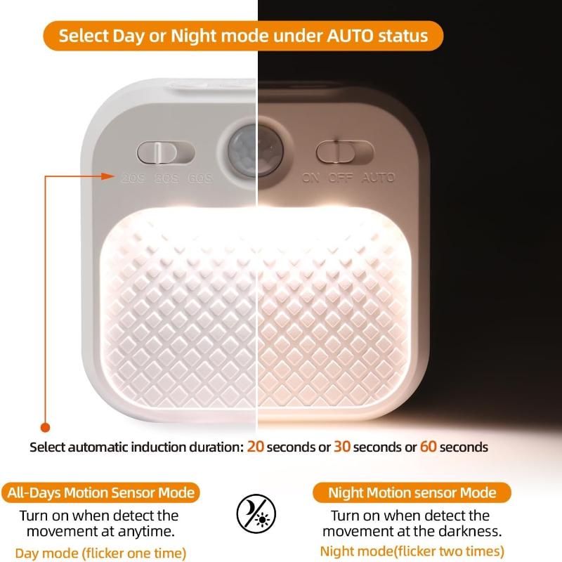 Led Night Light with Motion Detector 2 Pack, Cabinet Light Dimmable with Timer Function, Staircase Lighting 3 Color Temperature 3000/4500/6000K,