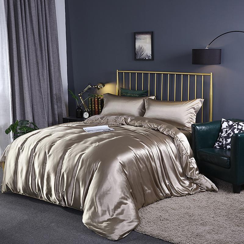 European-style Washed Silk Four-piece Set, Ice Silk Satin Bed Sheet, Quilt Cover, Summer Bedding 1.5m 4pcs 2x2.3&set