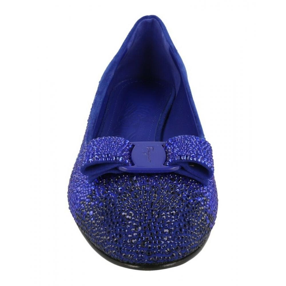 Salvatore Ferragamo Vara Crystal Embellished Pumps Blue