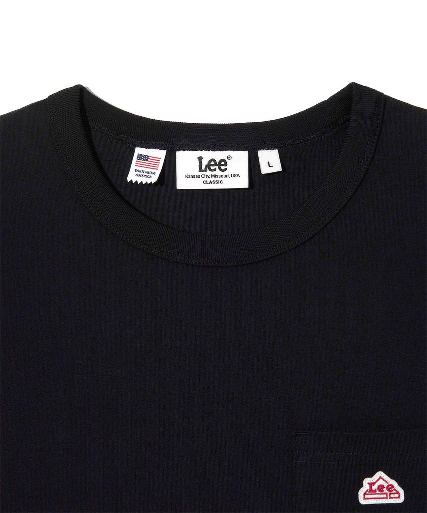 LEE Haus Logo Tasche Kurzarm T-Shirt Schwarz