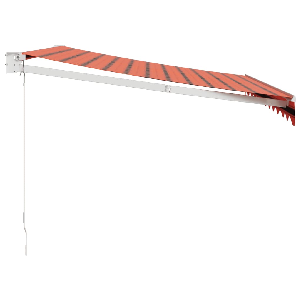 Retractable Awning Orange and Brown 3.5 X 2.5 M Fabric & Aluminum