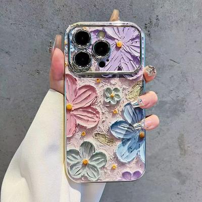 Oil Painting Flower Is Suitable for Apple 14 Mobile Phone Case iPhone1312/11/XR/xs/x All-inclusive 7/8PL Anti-fingerprint.
