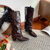 Large size-4 white pointed trousers Martin boots women's new British Knights Chelsea high boots