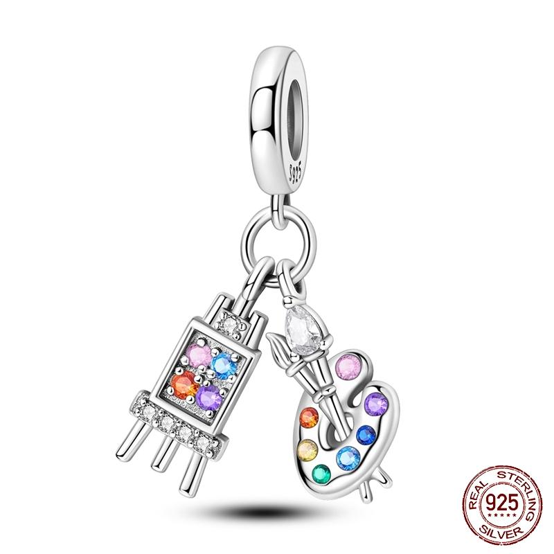 New Copper Tailor Sewing Machine Hairdressing Charms Beads For Brand Original Bracelet Diy Jewelry Gift