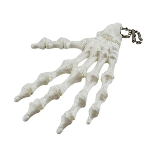 Yousheng Skeleton Hand Keychain, with Hanging Chain 3D Printed Ornament, Movable Joint Design Skull Palm Stress Relief Toy for Halloween