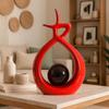 Ceramic Spiral Design Statue Home Decoration (Pack of 1, RED & Black)