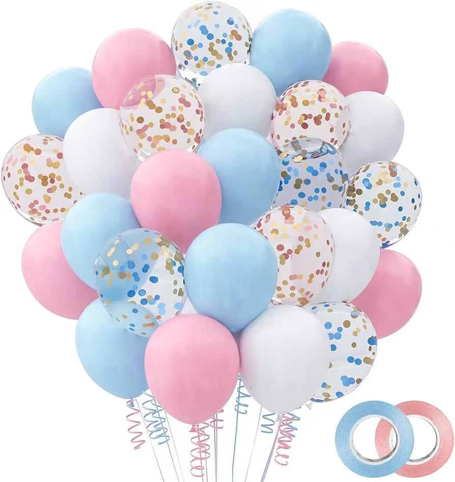 12-Inch Confetti Sequined Balloon Set 60 Birthday And Valentine'S Day Party Decorative Balloons