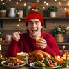 1Pc Thanksgiving Cute Cartoon Turkey Knit Hat - Unisex Acrylic Elastic Warm Winter Hat With Ear Protection, Hand/Dry Washable, Knitted Hat