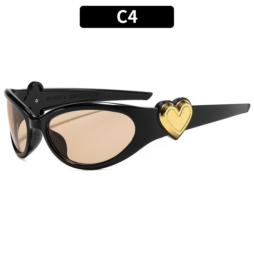 Retro  Style Oval Sunglasses For Women Men Fashion Heart Sports Goggles Popular Cat Eye Sun Glasses Ladies Uv400