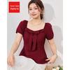 IEF 2026 Summer Korean Style Waist-Cinching Top for Curvy Figures