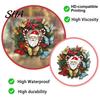 Seasonal Home Decoration Christmas Wreath Window Sticker, Stained Glass Style, Removable Santa Butterfly Candy Family Holiday Gift Ideas Cane