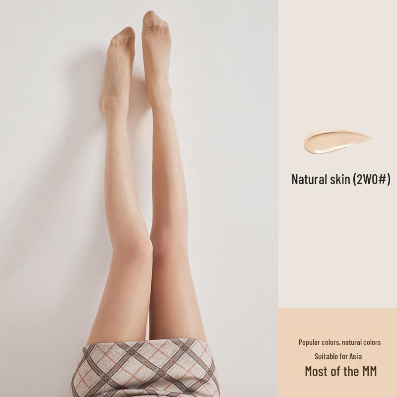 Women's Ultra-Thin Invisible Black Silk Anti-Snag Pantyhose - High-Transparency, Zero-Feel, Non-Rolling, 0D Bare Leg Style.