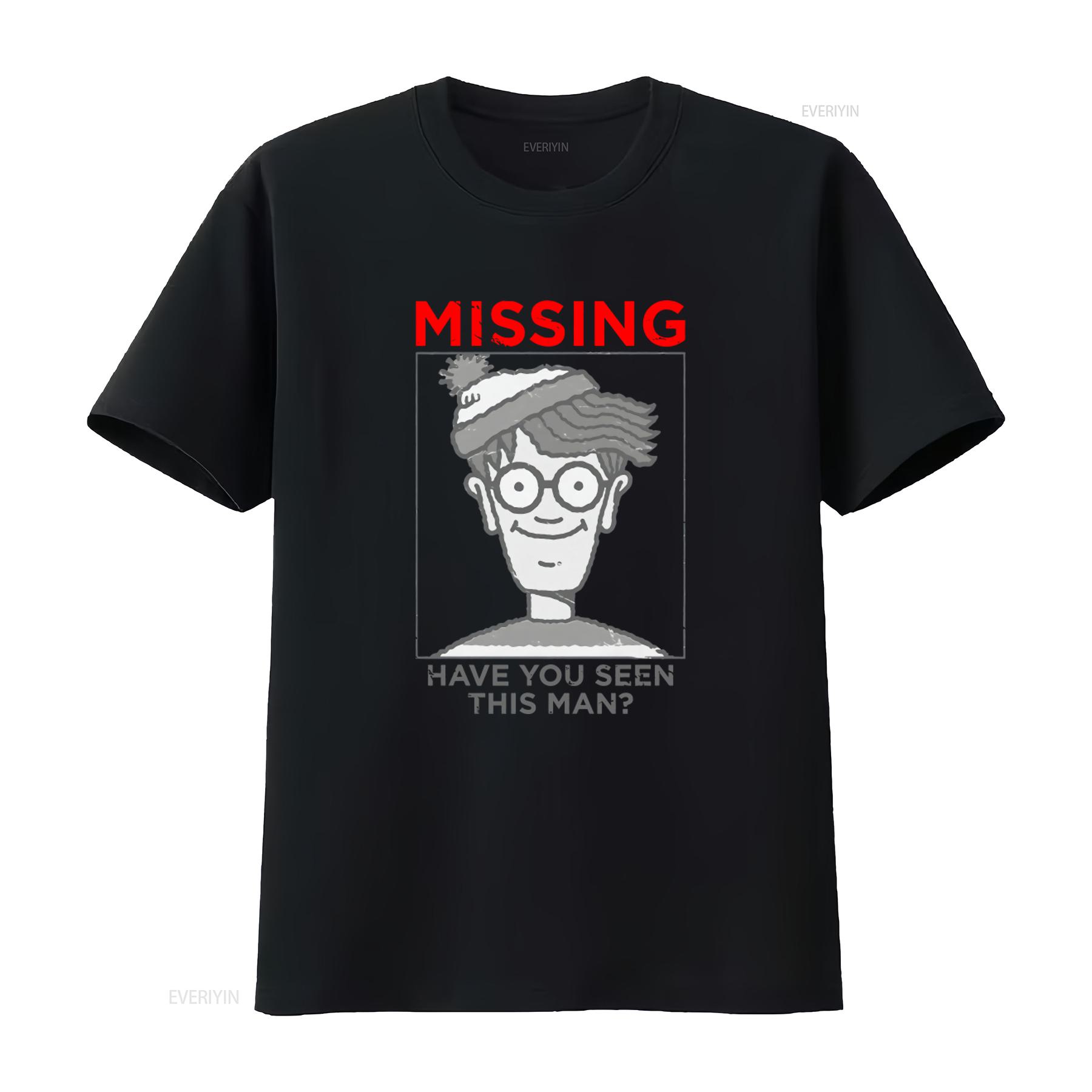 

Wheres Waldo Missing Licensed Adult T Shirt Fun Nostalgic Design vintage Washed Unisex graphic Casual fashion Breathable Soft 4XL