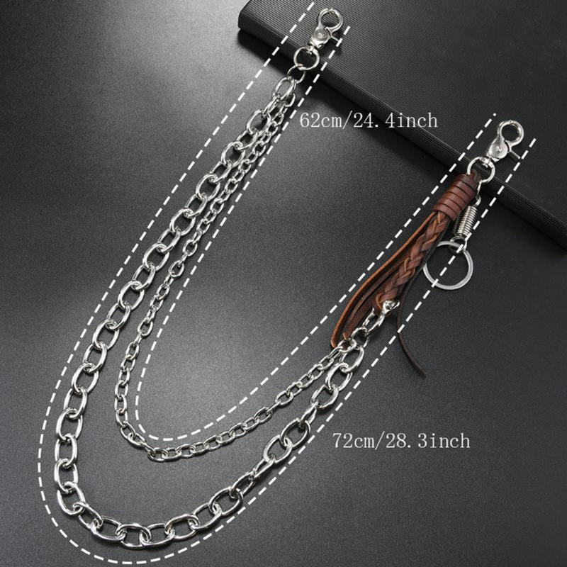 

Hip-hop Pants Belt Chains Cowhide Braided Tassel Belts Chain Jewelry Accessories