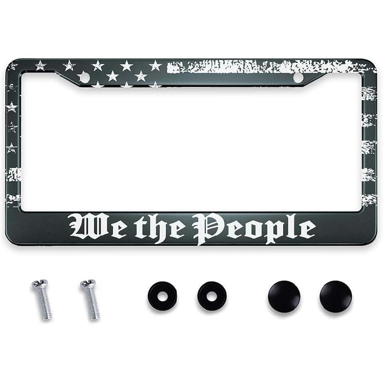 Smooffly I Hope Something Good Happens For You Today! License Plate Frame Holder Stainless Steel Rust-Proof Auto Parts Decoration With Screws For Men