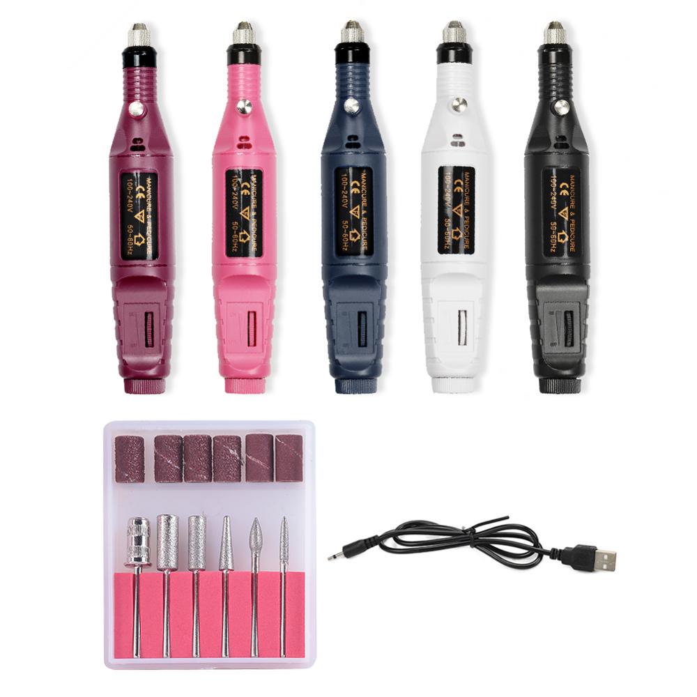USB Plug Nail Electric Apparatus for Manicure Milling Drill Bit Set Pedicure Machine Gel Remover