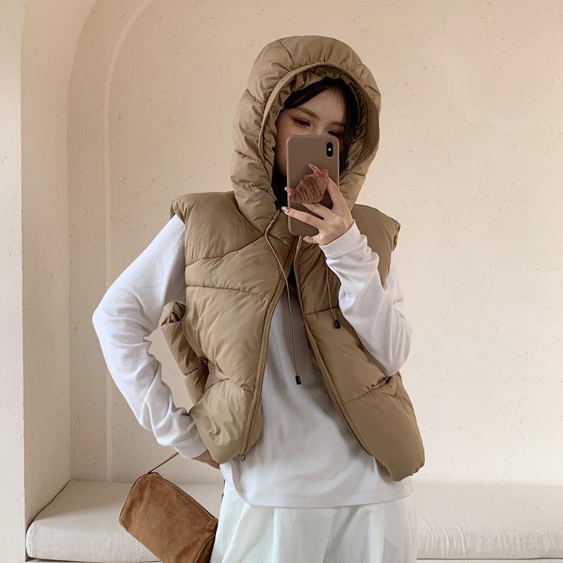 European cotton vest women s short autumn and winter 2025 new small outer wear vest vest vest jacket tide 2XL хаки