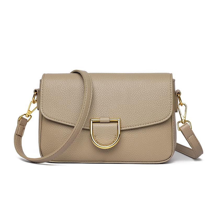 

Модная кожаная женская сумка 2025 новый тренд повседневная на плечо, сумка-мессенджер, простой нишевый дизайн, маленькая квадратная сумка для поездок хаки
