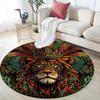 Royal Lion Round Area Rug,Carpet Rug for Living Room Bedroom Sofa Playroom Decor,Non-slip Floor Mat