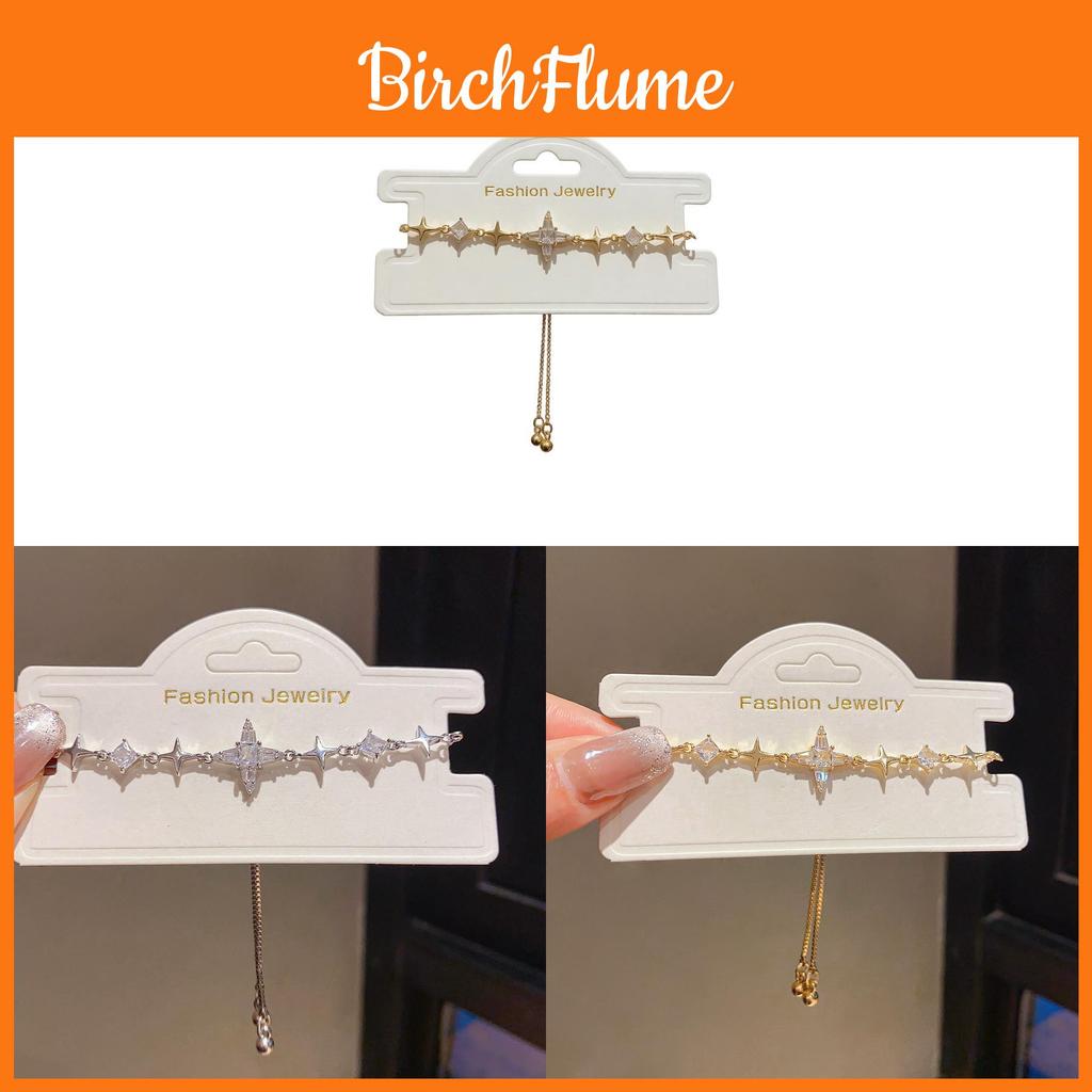 Zircon Star Geometric Pendant Bracelet For Women With Cubic Zirconia Luxurious Style