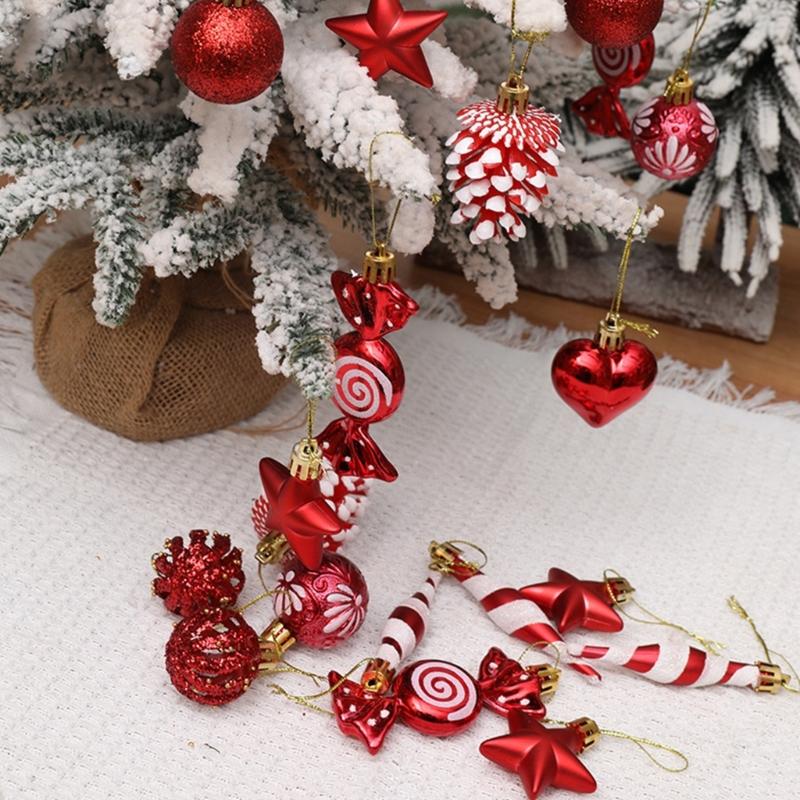 31Pcs Christmas Celebration Baubles Tree Decorations Colorful Shatterproof Baubles Stylish Festives Home Embellishment
