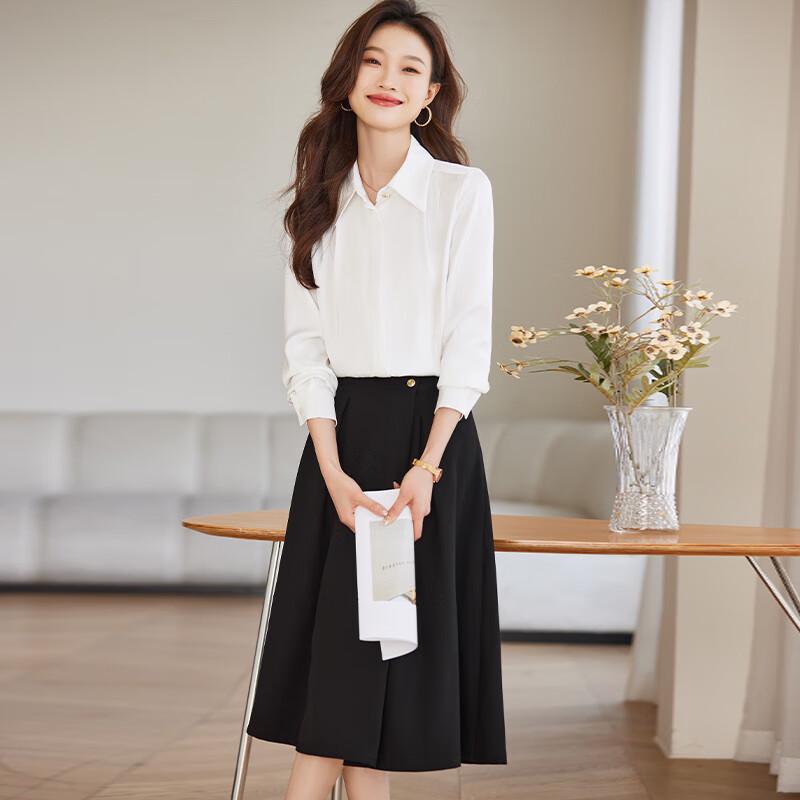 Women's Elegant Long Sleeve Solid Commuter Blouse