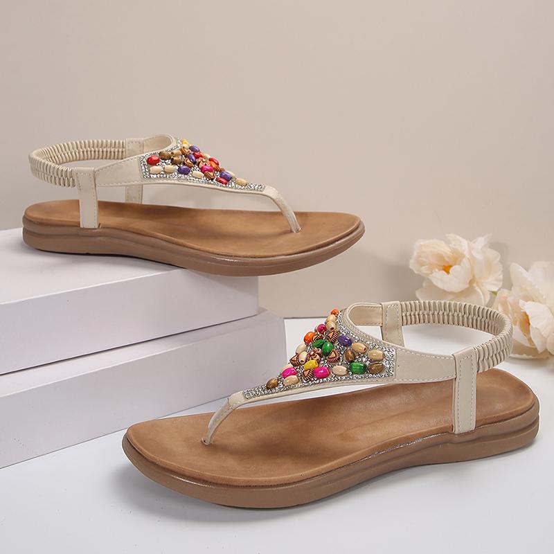 Lucyever Estilo Boêmio Sandálias de Salto Baixo para Mulher Verão 2024 Tamanho Grande Sandálias de Dedo Feminina Plataforma Antiderrapante Roma Sandalias