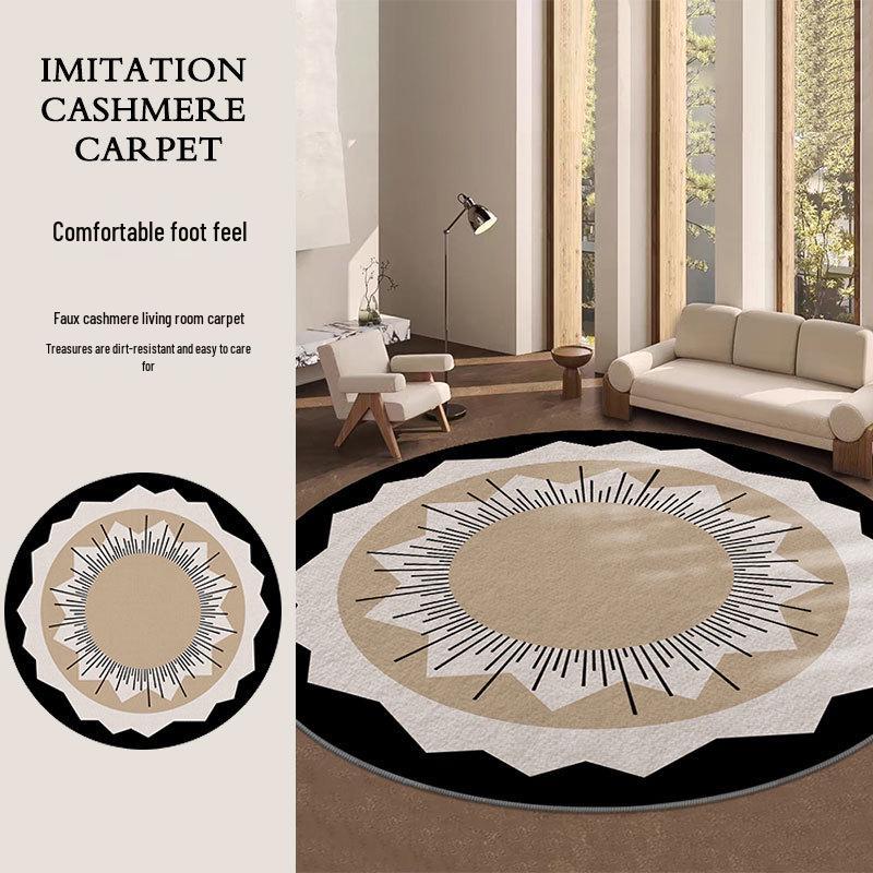 Koberec ve stylu Wabi-Sabi odolný proti nečistotám z imitace kašmíru pro snadno udržovatelný obývací pokoj a ložnici.