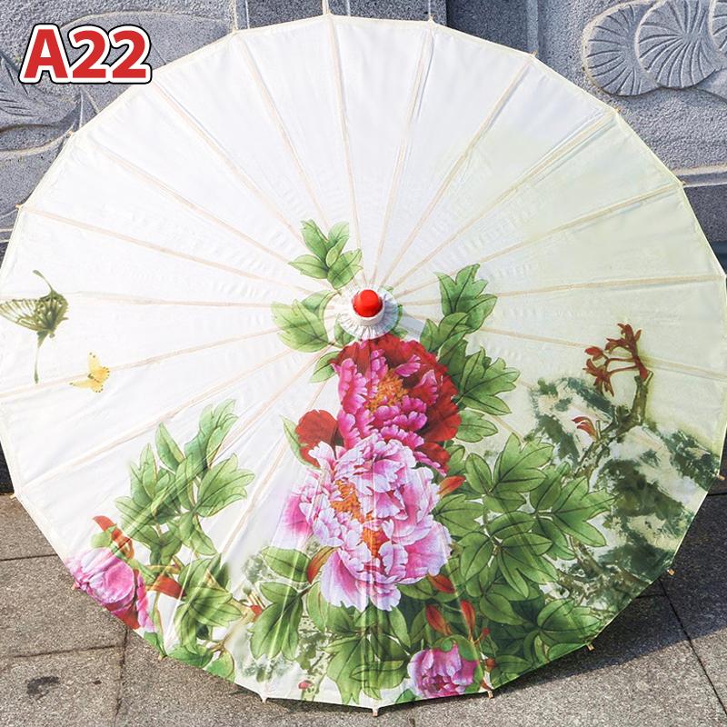Silk Cloth Women Umbrella Cherry Blossoms Ancient Dance Umbrella Decorative Umbrella Chinese Style Oil Paper Umbrella