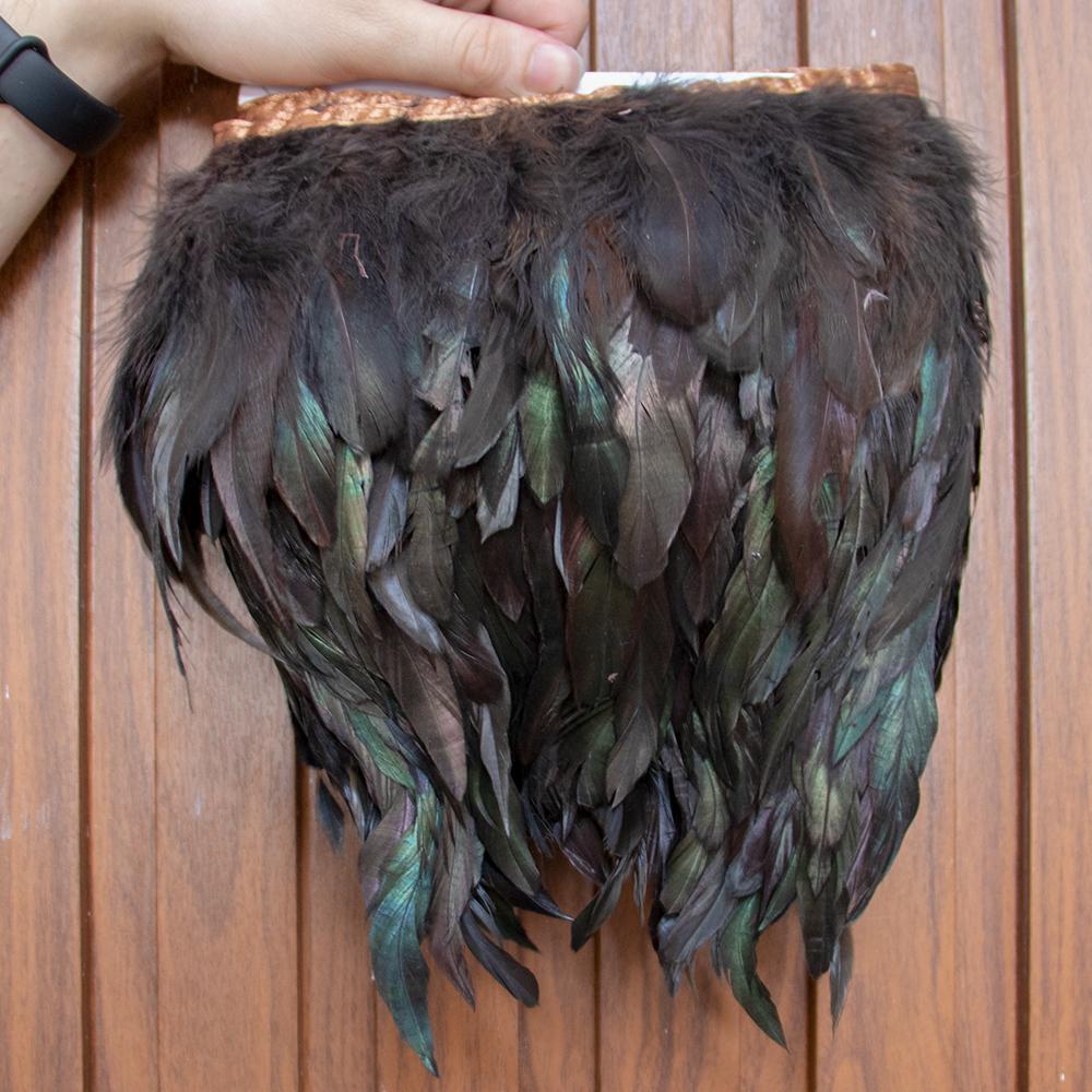 1Meter Colored Rooster Feathers Trims 15-20cm Natural Chicken Feathers Carnival Cosplay Clothing Dress Sewing Plume Decoration
