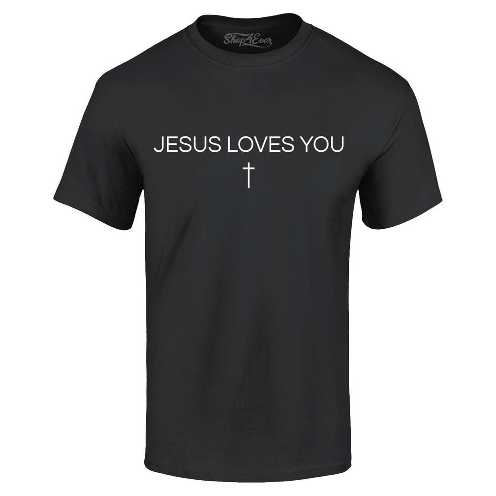 Jesus Loves You Minimal Cross T-shirt Christian Shirt