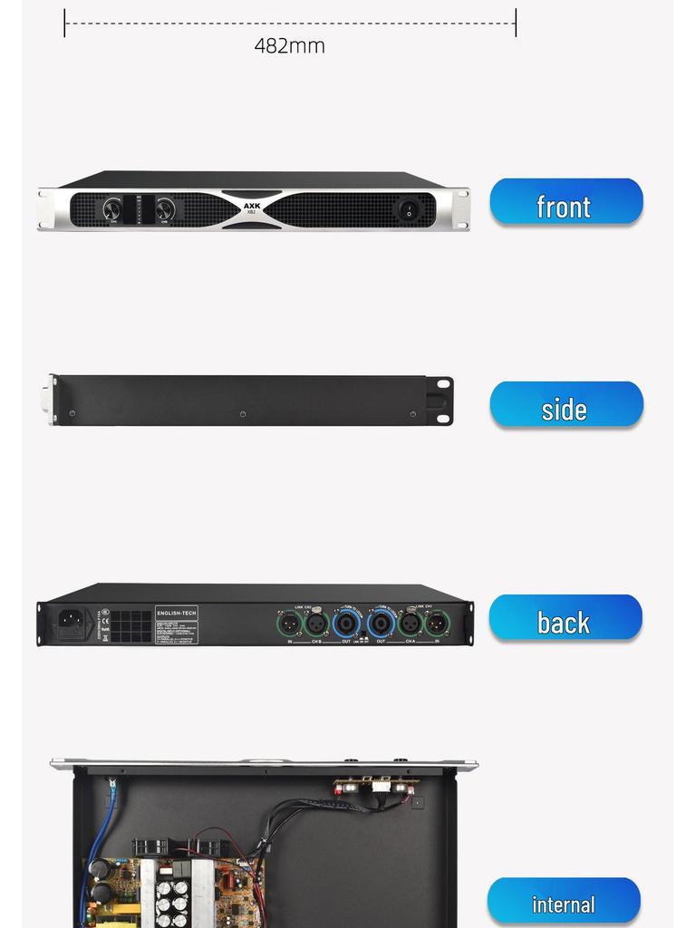 Professional Dual-Channel/Quad-Channel High-Power Digital Amplifier for Bar, Stage, Wedding, or KTV Performances