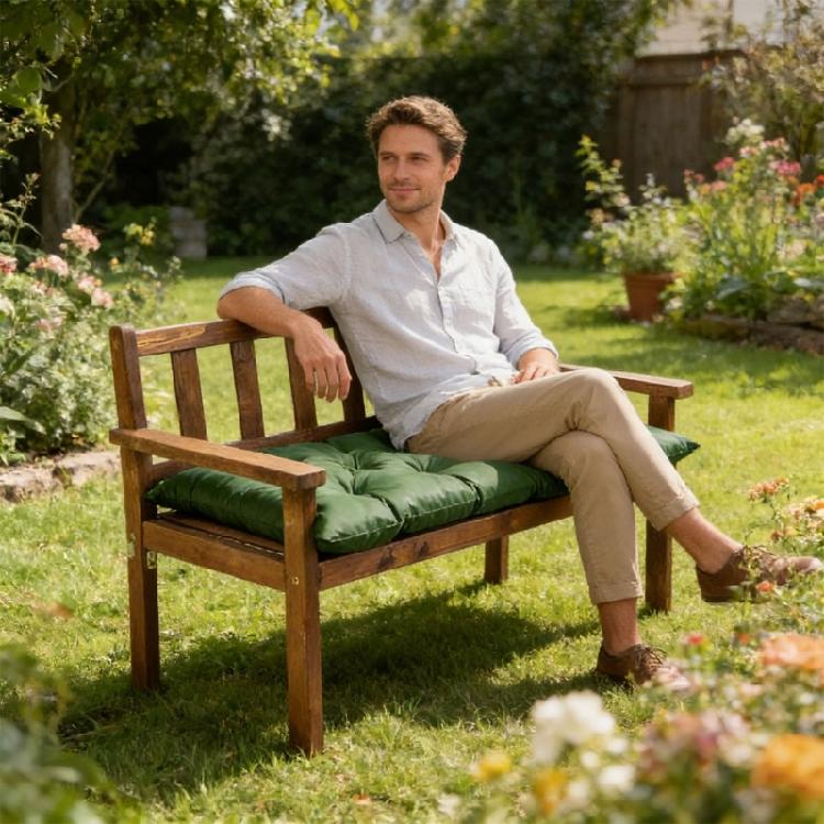 Oversized Water Resistant Porch Seat Cushion Sturdy Polyester Construction for Long Time Use