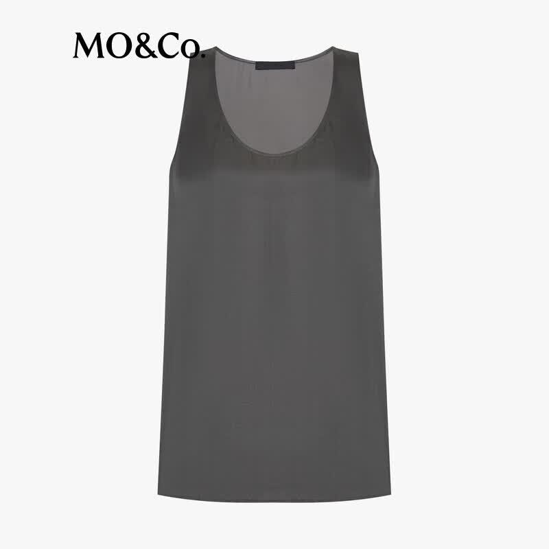 MO&Co. Lustrous Silk Blend U-neck Vest