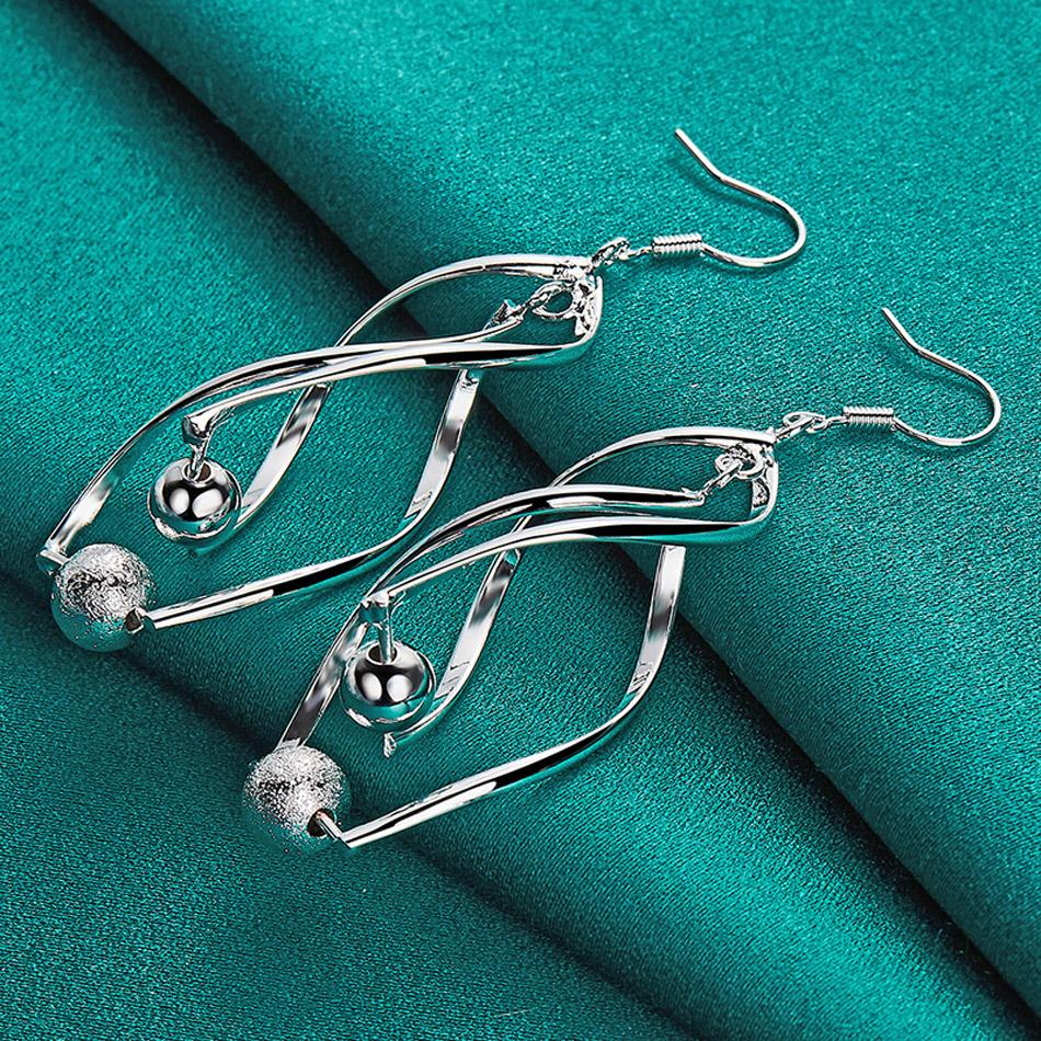 Coppery Double Twist Waves Bead Drop Earrings For Women Fashion Wedding Engagement Charm Jewelry Dangle Copper Plated ME077