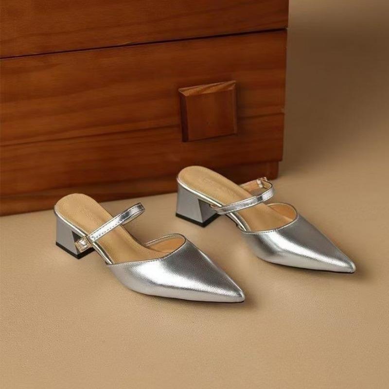 Summer pointed head bag head temperament versatile high heels slippers new