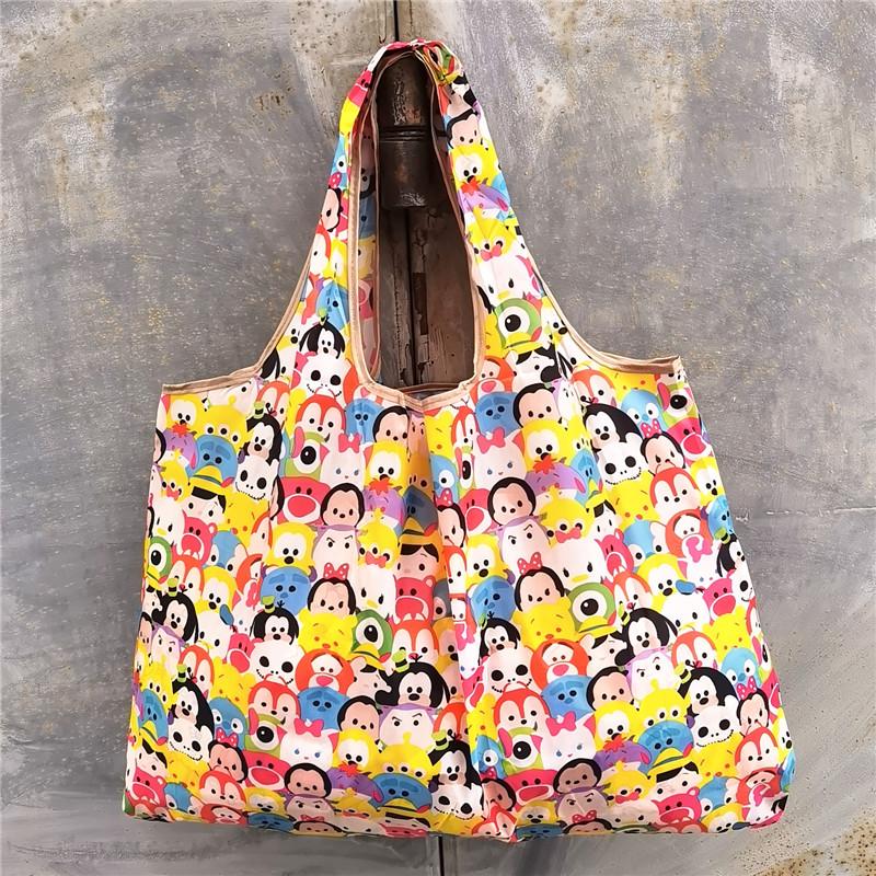 Eco-friendly Foldable Shopping Bag – Japanese & Korean Cartoon Design, Portable and Sturdy