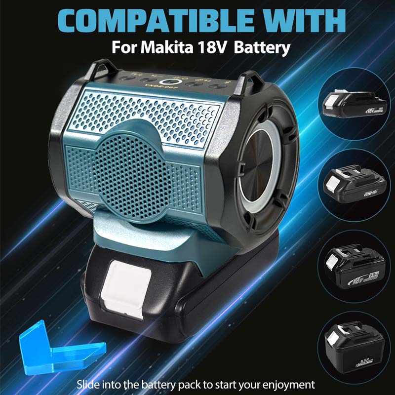 Portable Bluetooth Speaker For Makita 18V Lithium Battery Player Loudspeaker Amplifier With USB Type-C Port Charge for Camping