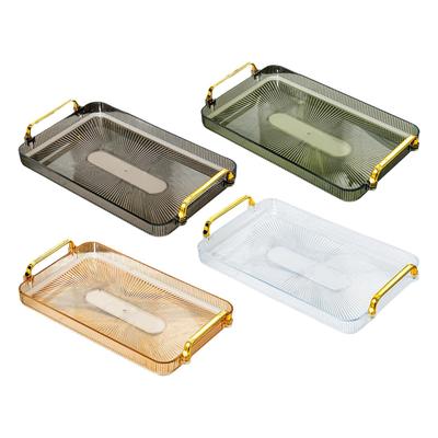 Serving Tray with Handles Countertop Cosmetics Tray Bathroom Vanity Tray for Party Breakfast Living Room Bathroom Office