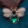 Cute Rhinestones Faux Gem Brooch Pin Bee Shape Suit Lapel Shawl Scarf Badge Wear-resistant Faux Silk Buckle Fashion Accessories