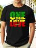 ONE LOVE Fist Graphic Summer T-shirt - Bold Color Block Design