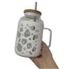 1200ml Glass Cup With Lid and Straw Bubble Tea Cup With Cup Cover Juice Glass Beer Can Milk Mocha Cups Breakfast Mug Drinkware