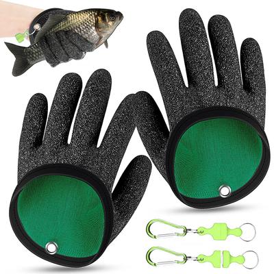 2 Stück Professionelle Fischhandschuhe Mit Magnetverschluss Anti-Rutsch Fischfanghandschuhe, Durchstichsicher Eisangelhandschuh Zum Anfassen