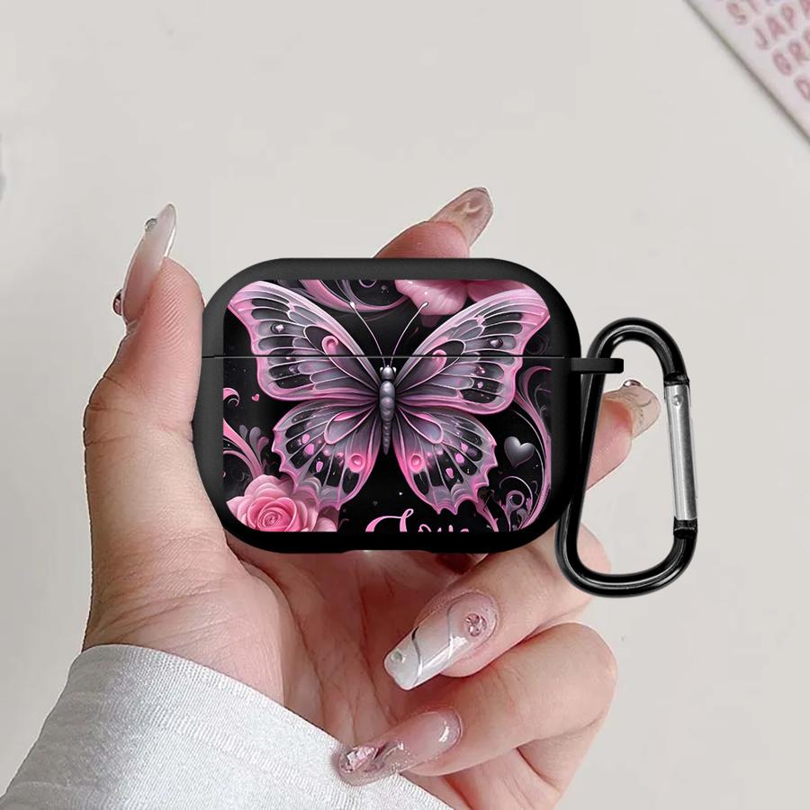 Pink Flowers And Butterflies Case For Airpods 3 Pro3 Pro 4 2 1 Pro2 Earphone Cases Cover