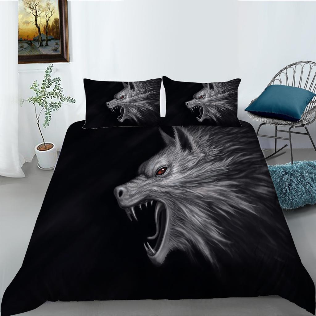 Fashion Wolf Digital Printing Bedding Two Or Three-Piece Set