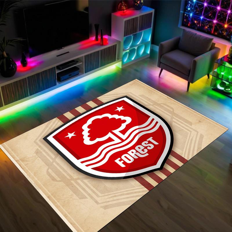 Nottingham Forest Design Kristall Samt Teppich Gemütlich Nicht?Rutschfester Teppich mit Aufdruck für Schlafzimmer Wohnzimmer Eingang