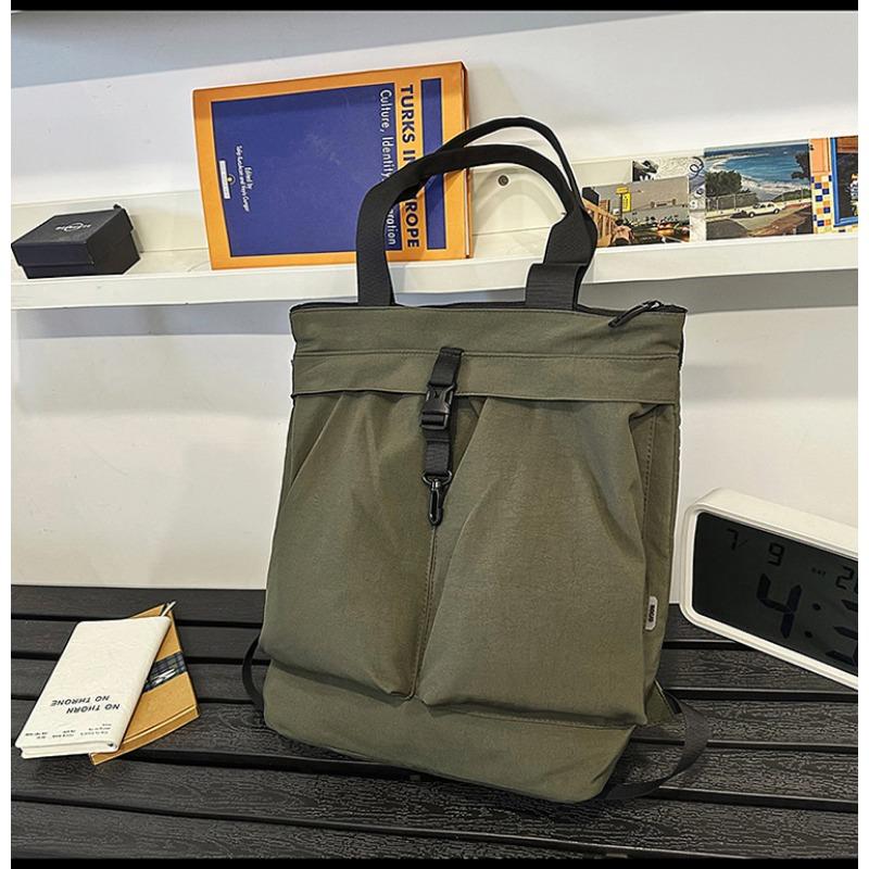 

Large capacity spring and summer new trend tote bag simple niche double shoulder oblique span nylon bag зелёный