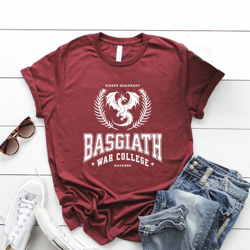 Fourth Wing Shirt Basgiath War College Tee Men Women Graphic T Shirts Short Sleeve Streetwear T-Shirt Dragon Bookish Gift