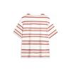Li-Ning Weekend Youth Simple Versatile Striped Drop Shoulder Round Neck Cotton Short Sleeve T-Shirt Unisex Tops Off-White AHSU655-7