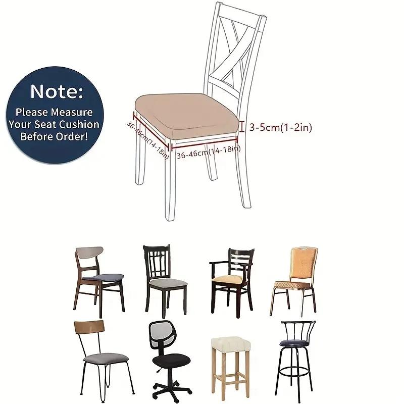 Jacquard Chair Seat Cover For Kitchen Dining Room Wedding Removable Stretch Elastic Dining Slipcovers Chair Cushion Cover 1PC